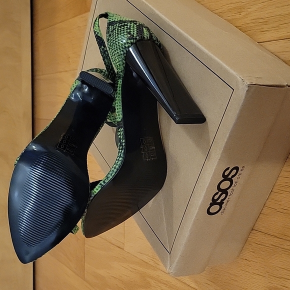 ASOS Green Snakeskin Heels - Picture 4 of 4
